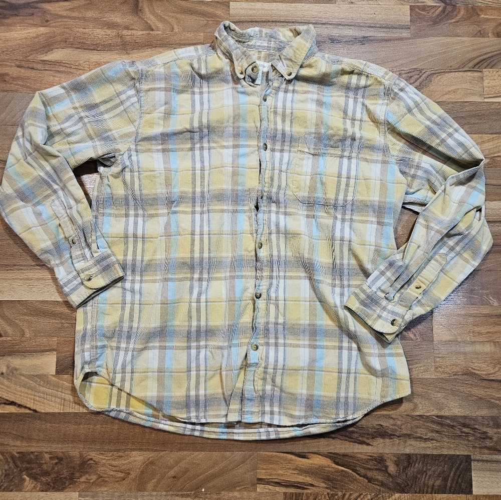 Territory Ahead XL Heavyweight Corded Cotton Plaid Shirt Button Down